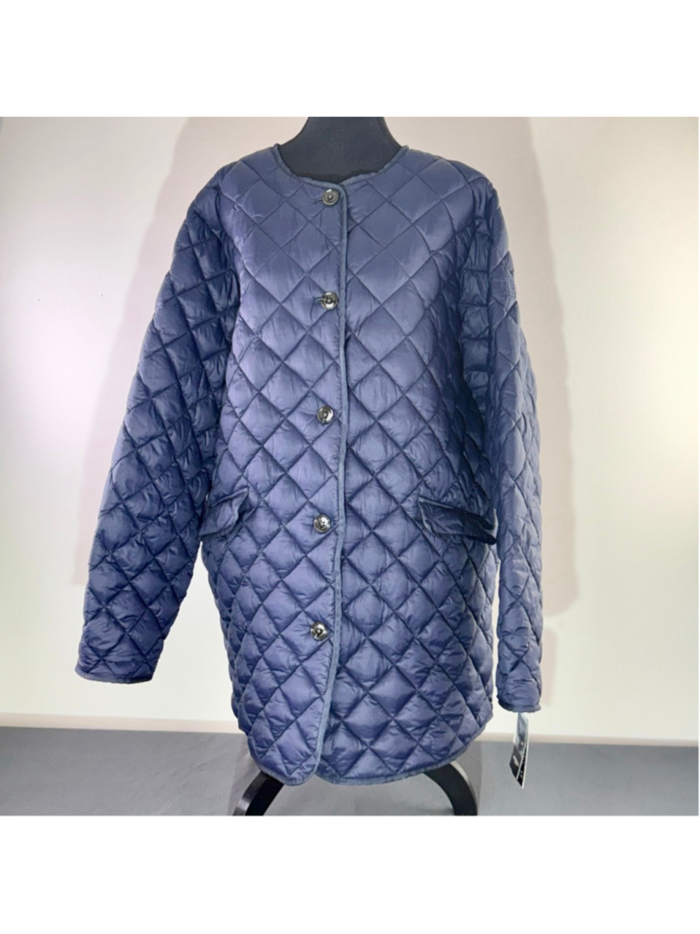 Lauren Ralph Lauren Womens’s 2X Quilted Jacket NWT Snap Preppy Minimalist Navy